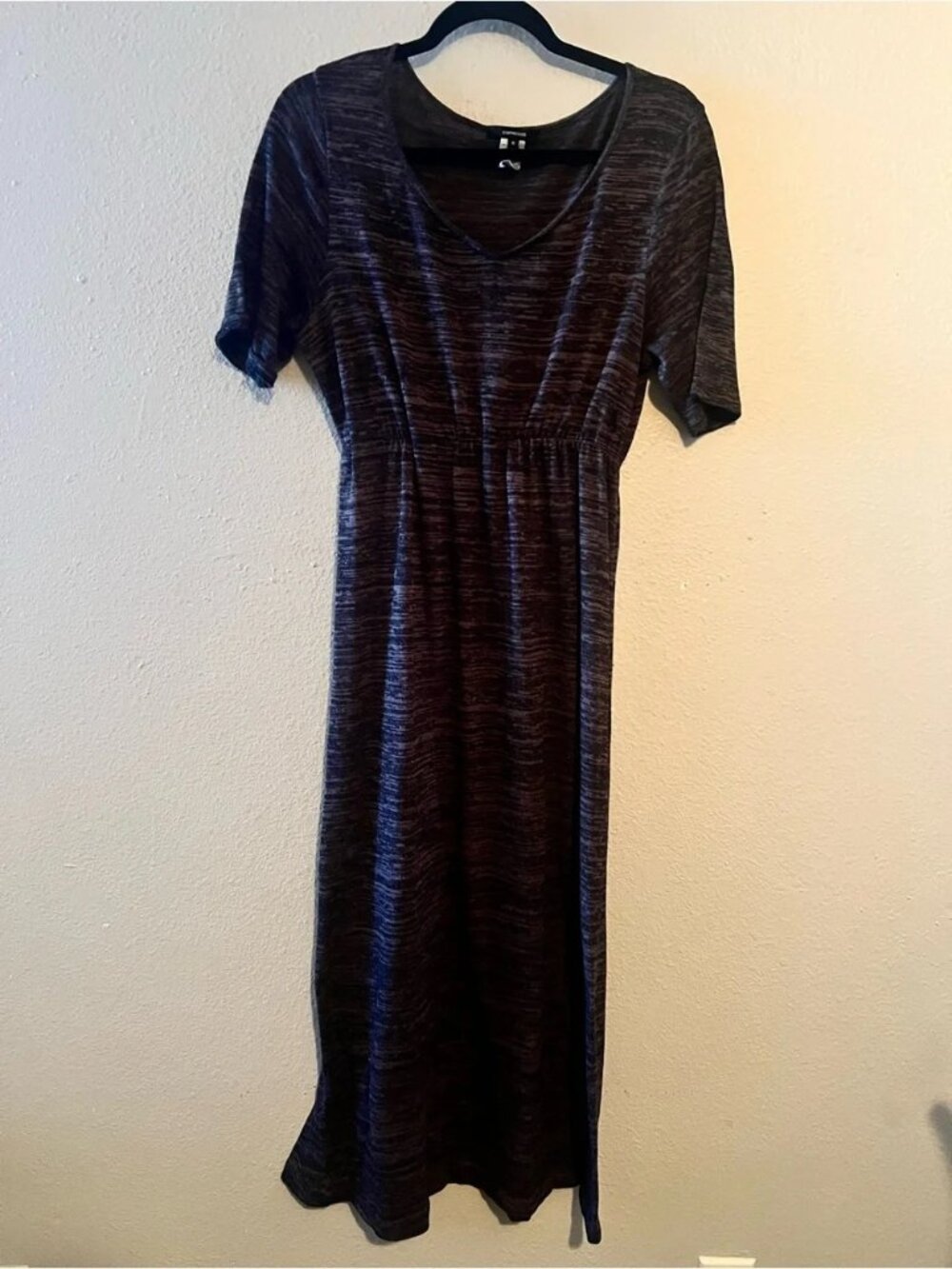 Espresso Black Space-Dyed Midi Dress